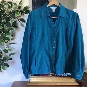 Light-weight spring jacket in a eye-catching teal